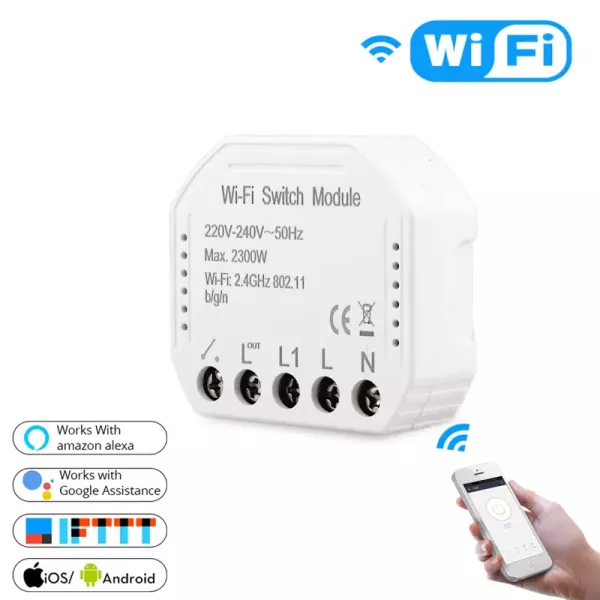 Wi-Fi + Bluetooth + RF433 Smart Switch Module - 1 gang